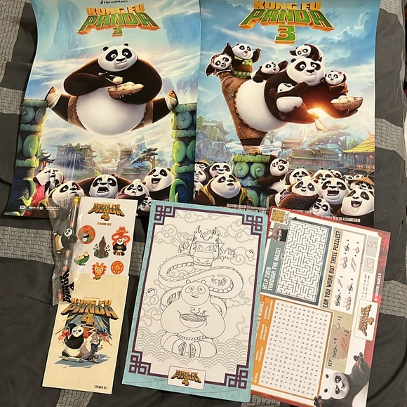 Kung Fu Panda Bundle BOTH Movie Posters New Jacke Chan Jack Black! 13.5x20 - Picture 1 of 10